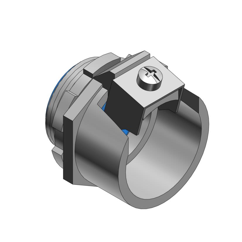 T&B® Tite-Bite® 3115 Insulated Cable Connector, 3/4 in Trade, 3/4 in Knockout, 0.906 to 1.125 in Cable Openings, Steel, Electro Plated Zinc